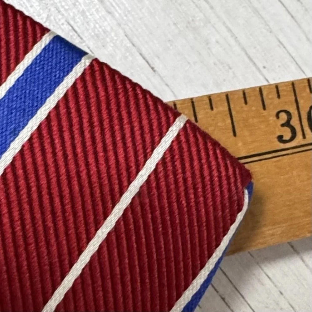 Vintage Brooks Brothers Makers Silk Repp Tie USA Red White Blue‎ Stripe